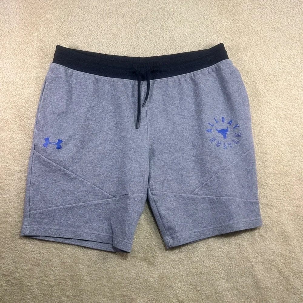 Under Armour Project Rock Men's 2XL All Day Hustle Gray Athletic Shorts